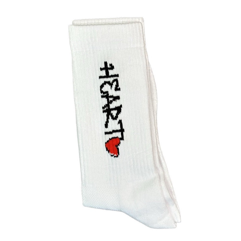 White ITH "Heart" socks
