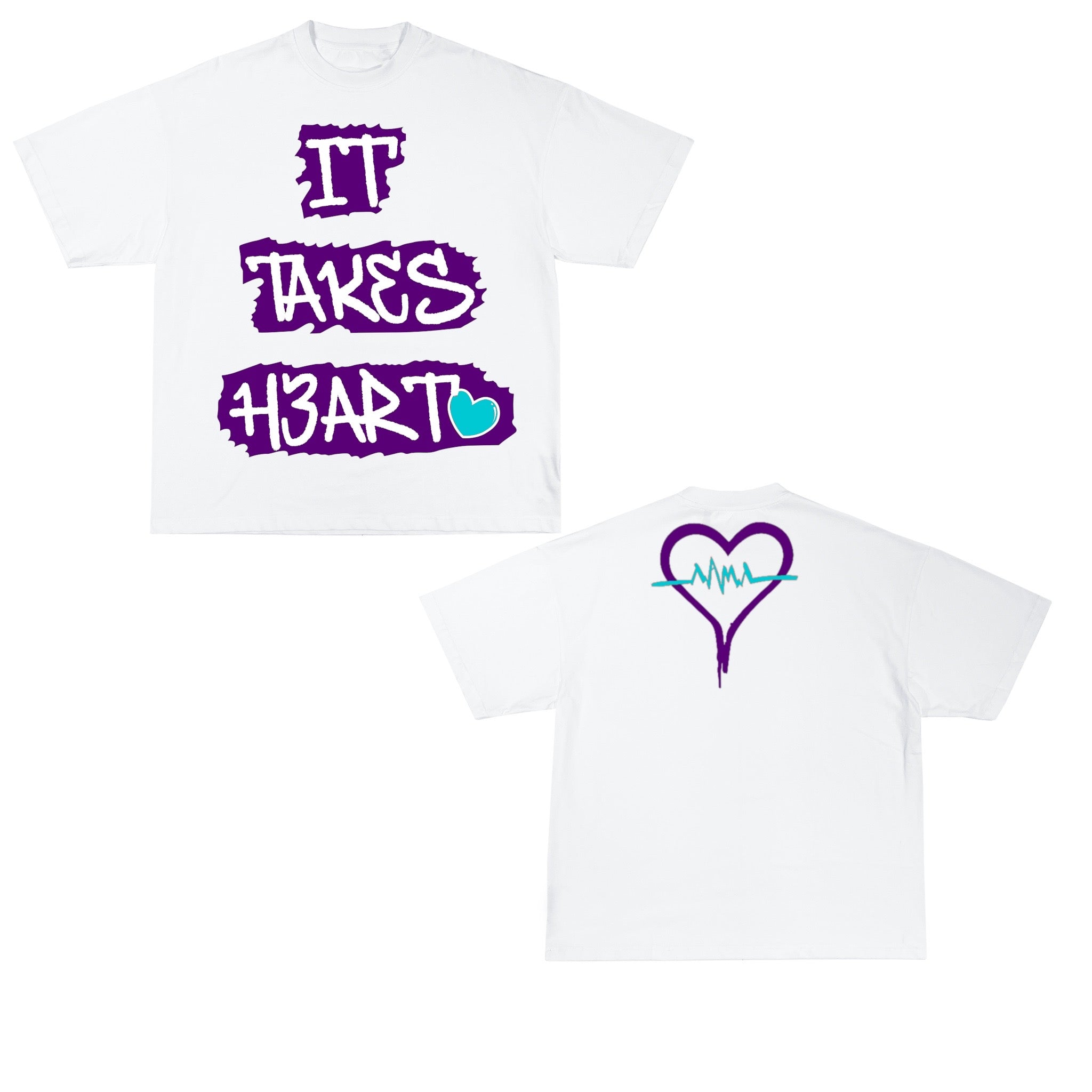 IT TAKES H3ART tear print- purple