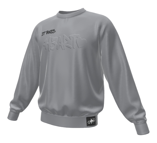 I AM I "ITH" Embossed Grey Crewneck