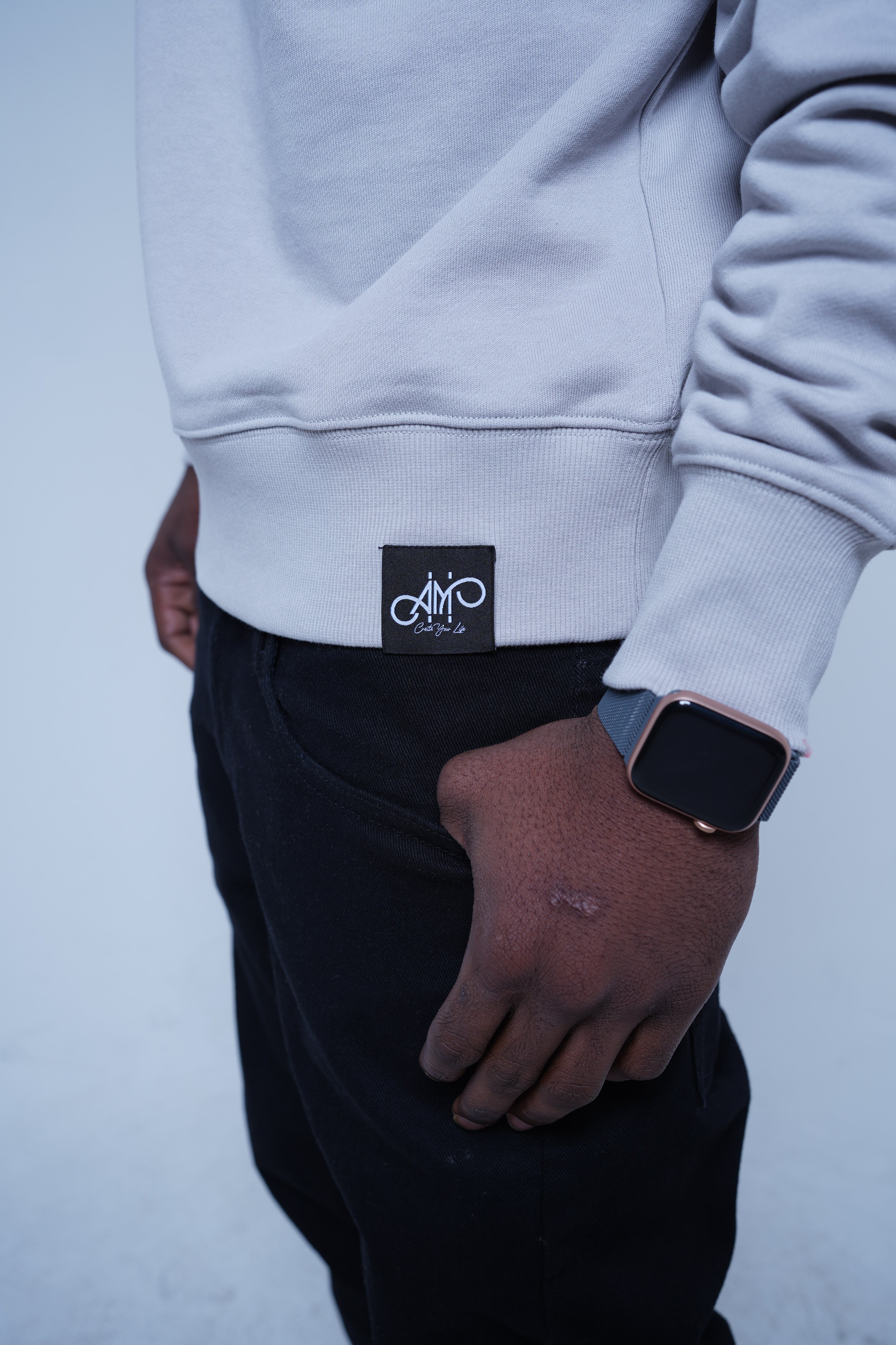 I AM I "ITH" Embossed Grey Crewneck